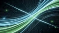 Abstract Digital Data Flow Glowing Light Streams Circuit Board Network Technology Royalty Free Stock Photo