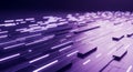 Abstract Digital Data Flow with Glowing Purple Lines and Rectangles Royalty Free Stock Photo