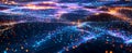 Abstract Digital Data Flow Illuminated Network Glowing Nodes Waveform Visualization Royalty Free Stock Photo