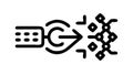 Abstract digital data flow and network connection icon vector design Generative AI Royalty Free Stock Photo