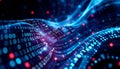 Abstract digital data flow, network connection, technology background, data stream, cyber, Stock Photo, Generative AI Royalty Free Stock Photo