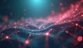 Abstract digital data plexus technology background. Network of red dots connected by lines, creating sense of cyberspace. Modern Royalty Free Stock Photo