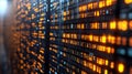 Abstract Digital Data Server Room: Illuminated Data Streams and Servers Royalty Free Stock Photo