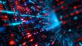 Abstract Digital Data Stream.AI generated image Royalty Free Stock Photo