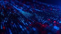 Abstract digital data stream background with blue and red dots. Royalty Free Stock Photo