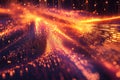 Abstract Digital Data Stream with Binary Code Flow Royalty Free Stock Photo