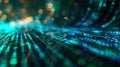 Abstract Digital Data Stream with Bokeh Effect, Generative AI Royalty Free Stock Photo
