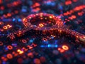 Abstract Digital Data Stream Encryption Visualization Royalty Free Stock Photo