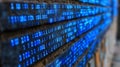 Abstract digital data stream featuring binary code and shimmering elements Royalty Free Stock Photo