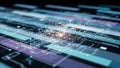 Abstract digital data stream with glowing particles and circuit lines technology Royalty Free Stock Photo