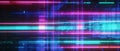 Abstract digital data stream with neon pink and cyan glowing lines on a dark background Royalty Free Stock Photo