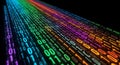 Abstract Digital Data Stream with Rainbow Colors Royalty Free Stock Photo