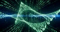Abstract Digital Data Stream Tunnel with Binary Code and Light Glare Royalty Free Stock Photo