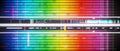 Abstract digital data stream with vibrant rainbow color spectrum and glitch effects Royalty Free Stock Photo