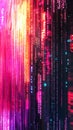 Abstract digital data streams down in vibrant shades of pink, orange, and black Royalty Free Stock Photo