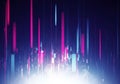 Abstract Digital Data Streams with Neon Lights, Futuristic Technology Background Royalty Free Stock Photo