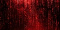 Abstract Digital Data Streams in a Network Background with Red and Black Color Theme Royalty Free Stock Photo