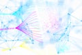 Abstract digital data visualization with binary code and network connections. 3D Rendering Royalty Free Stock Photo