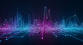 Abstract Digital Data Visualization Futuristic Technology and Network Connections Royalty Free Stock Photo