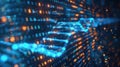 Digital DNA Helix Structure with Binary Code for Science, Technology, and Future Innovation Royalty Free Stock Photo