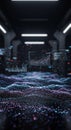 Abstract Digital Data Visualization with Glowing Particles Royalty Free Stock Photo