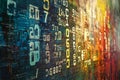 Abstract digital data visualization Numeric code and colorful background Royalty Free Stock Photo