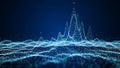 Abstract Digital Data Wave Background Futuristic Technology Particles Network Visualization Royalty Free Stock Photo