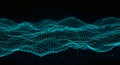 Abstract Digital Data Wave Plexus: Futuristic Network Mesh Background for Technology and IT Professionals. Royalty Free Stock Photo