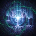 Ultra HD Tech Abstract Background Futuristic AI Generated Digital Design No Text Perfect for Wallpapers Websites and Branding Royalty Free Stock Photo