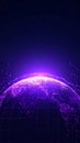 Abstract digital Earth globe with connected network lines and city lights, futuristic technology concept Royalty Free Stock Photo