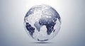 Abstract digital earth globe with a global network of interconnected lines and glowing points Royalty Free Stock Photo