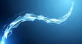 Abstract Digital Energy Stream Dynamic Blue Light Trail on Dark Background Royalty Free Stock Photo