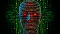 Abstract digital face made of binary code and data backgroumd image Royalty Free Stock Photo