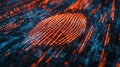 Abstract Digital Fingerprint with Glowing Binary Code Background Royalty Free Stock Photo