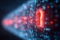 Abstract digital firewall with glowing keyhole and binary data stream Royalty Free Stock Photo