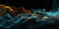 Abstract Digital Flow Glowing Particles on Black Royalty Free Stock Photo