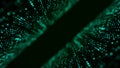 Abstract digital flow particles. Cyber network connection background. Big data visualization. Technology backdrop. 3d rendering Royalty Free Stock Photo