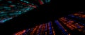 Abstract digital flow particles. Cyber network connection background. Big data visualization. Technology backdrop. 3d rendering Royalty Free Stock Photo