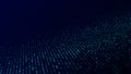Abstract digital flow particles. Cyber network connection background. Big data visualization. Technology backdrop. 3d rendering Royalty Free Stock Photo