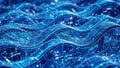 Abstract digital of flowing blue digital circuits and data streams Royalty Free Stock Photo