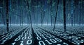 Digital Forest Binary Code 0101 Data Network Futuristic Technology Royalty Free Stock Photo