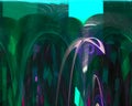 Abstract digital fractal flow dynamic render ornament backdrop style futuristic render, motion, swirl