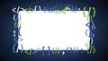 Abstract Digital Frame of Programming Code Symbols Surrounding a Blank White Space Royalty Free Stock Photo