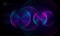 Abstract digital future wave lines vector background in circle shape. Tech music sound concept. Electronic light rounds Royalty Free Stock Photo