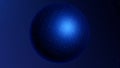 Abstract digital futuristic blue illuminated ball levitating and rotating in space on a dark background. Glowing connection Royalty Free Stock Photo