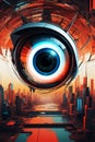 Abstract Digital Futuristic Eye Royalty Free Stock Photo