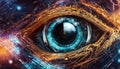 Abstract digital futuristic stock photo featuring an eye as the central focus