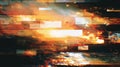 Abstract digital glitch art with warm colors and distorted texture Royalty Free Stock Photo