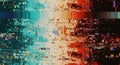 Abstract Digital Glitch Background with Distorted Pixels Vibrant Colors and Static Noise Texture Royalty Free Stock Photo