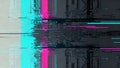 Abstract Digital Glitch Background with Neon Cyan and Magenta Pixel Distortion Royalty Free Stock Photo